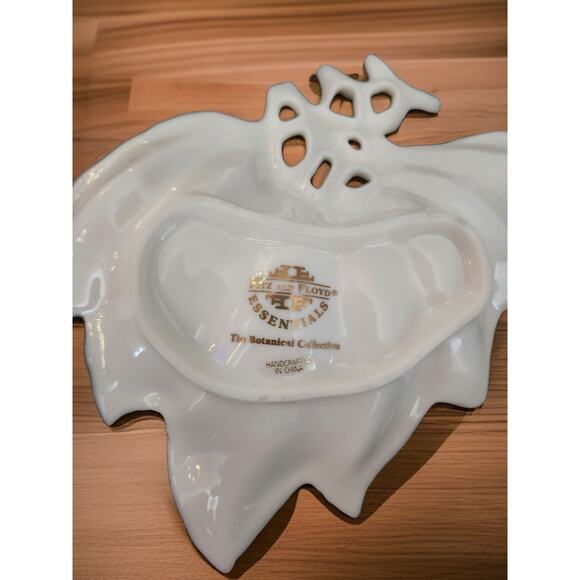 Fitz and Floyd The Botanical Collection Trellis Vases Leaf Bowl Candleholders - Picture 9 of 10